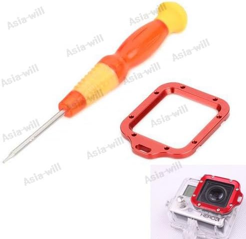 Aluminum Alloy Len Ring with Screwdriver for Gopro HD Hero 3 - Red