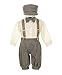 Vintage Dress Suit-Bowtie,Suspenders,Knickers Outfit Set for Boys-Toddler, Houndstooth-Beige/Ivory, 12 Months