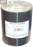 Taiyo Yuden 16X 47GB White Thermal Hub DVD-R With Hard Coat Recording Surface Scratch Protection 100-Pak for Rimage Everest II III in Tapewrap