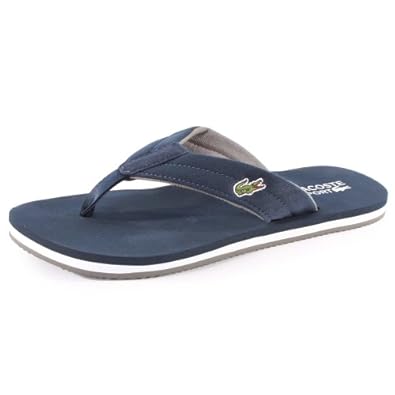 Lacoste Randle Frs Mens Canvas Flip Flops Dark Blue - 12: Amazon ...