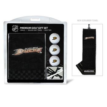 Anaheim Mighty Ducks NHL Embroidered Towel Golf Ball 12 Golf Tee Gift Set