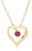 Yellow Gold Overlay Sterling Silver Ruby Heart Pendant, 18