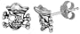 Tiny Sterling Silver Skull Stud Earrings