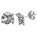 Tiny Sterling Silver Skull Stud Earrings