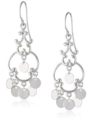 Sterling Silver Polished Fancy Drop French Wire Earrings