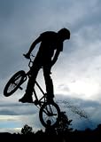 BMX BIKING SPORT SILHOUETTE Picture Poster Approximate size 11.7" x 16.5"- 297mm x 420mm