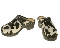 Berlin-Clogs Kuhfell Clog , Farbe: schwarz-weiss