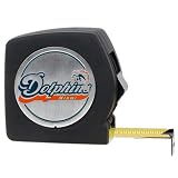 Great American Products Miami Dolphins NFL 25' Black Tape Measure