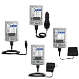 Road Warrior Kit for the Sony Clie TJ35 includes a Car & Wall Charger AND USB cable AND Battery Extender - Gomadic Brand w/ TipExchange Technology
