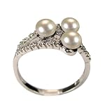 Sincerity Cross White Cultured Pearl Cubic Zirconia Platinum Overlay Sterling Silver Ring