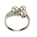 Sincerity Cross White Cultured Pearl Cubic Zirconia Platinum Overlay Sterling Silver Ring