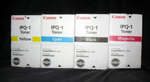 Canon IPQ-1 OEM Genuine Toner Cartridge Combo for Canon Image PRESS C1/C1+ (BCMY One Each:0397B003AA, 0398B003AA, 0399B003AA, 0400B003AA,