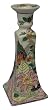 Asian candlesticks, Chinese Tobacco Leaf design - hand painted porcelain (pair)