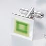 Handcut 3-D Mother Of Pearl \ Cats Squares Cufflinks