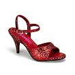 3 Inch Heel Sexy Glitter Sandal Ankle Strap High Heel Shoe Black Pink Gold Red Silver