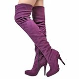 Furge02 Stretchy Thigh-High Boot PURPLE