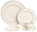 Lenox Pearl Innocence Platinum-Banded Fine China 20-Piece Dinnerware Set, Service for 4