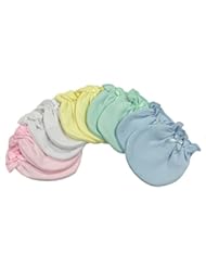 Baby Product: Solid Color Mix 5 Cotton Newborn Baby/infant No Scratch Mittens Gloves 0-3 Months - Super Baby