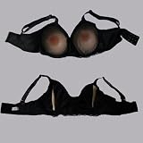 黒色メッシュで透けるシリコンおっぱい専用ブラジャー （女装人工乳房専用）42Dサイズ、アンダーバス85ｃｍから95ｃｍ シリコンブラ