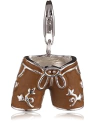 VINANI brand Germany 925 Sterling Silver Charm Pendant Leather Trousers Bavaria enameled Oktoberfest HLEB