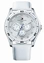 Tommy Hilfiger Women's White Leather Strap Watch #1780814