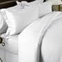 Egyptian Linens 1000 Thread-Count, Queen 1000TC Pillow Cases, White Damask Stripe, Set of 2