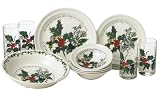 Portmeirion Holly and Ivy Amazon Exclusive 17-Piece Dinnerware Starter Set, Service for 4