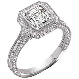 Asscher Cut(1.52ct)/Bead(.95ct) Diamond Engagement Rg
