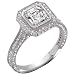 Asscher Cut(1.52ct)/Bead(.95ct) Diamond Engagement Rg