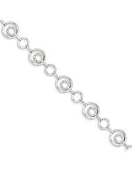 Sterling Silver Diamond Circles Link Bracelet, Best Quality Free Gift Box Satisfaction Guaranteed