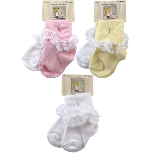 Store 2-Pack Lace Cuffs Baby Socks