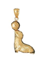 CleverEves 14K Gold Pendant Seal with Ball 4.8 - Gram(s)