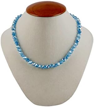 HHH 8mm Light Blue Faceted Helix Fire-n-Ice Crystal 16" Strand / Jewelry