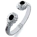 Sterling Silver Bangle Onyx Bracelet 7