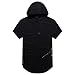 UNRESTRAINED Mens Hip Hop Longline Pullover Short Sleeve Hoodie Shirt Black M