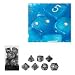 Chessex 27479 - Würfelset Velvet leuchtend blau/silber, 7 verschiedene Würfel