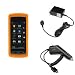 Durable Flexible Soft Orange Silicone Skin Case + Rapid Car Charger + Home Travel Charger for LG VU CU920 CU915 Cell Phone