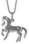 Sterling Silver 11/16 in. (17mm) Tall Chinese Zodiac Pendant for Year of the HORSE