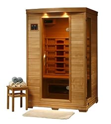 2 Person Sauna FAR Infrared Heat 5 Ceramic Heaters Hemlock CD Player MP3 Aux New