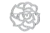 1/3 Carat Diamond 14K White Gold Flower Brooch