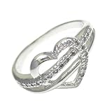 1/5 CT Diamond Heart Ring In Sterling Silver (Available in Sizes 5-9)