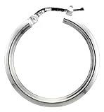 1 ( 25mm ) Sterling Silver Diamond-shaped Tube Italian Hoop Earrings, Quarter Size