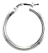 1 ( 25mm ) Sterling Silver Diamond-shaped Tube Italian Hoop Earrings, Quarter Size