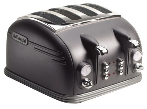 Delonghi CTM4023 Metropolis 4 Slice Toaster 1600W - Matt Gun Metal