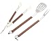 Charcoal Companion 3-Piece Stainless Steel & Rosewood Tool Set