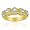 18K Gold over Sterling Silver Beaded Designer Band Ring with Blue Topaz