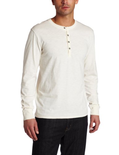 AG Adriano Goldschmied Long Sleeve Henley Shirt, Vintage White, X-Large