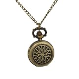 Antiqued Brass Finish Cutout Star Pocket Watch Necklace Steampunk