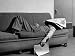 Writer Niven Busch Lying on Sofa with Newspaper over His Face as He Takes Nap from Screenwriting Photographic Poster Print by Paul Dorsey, 40x30