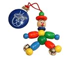 Gebi 202214.0 - Puppe mit Clip, Holz bunt, 10cm